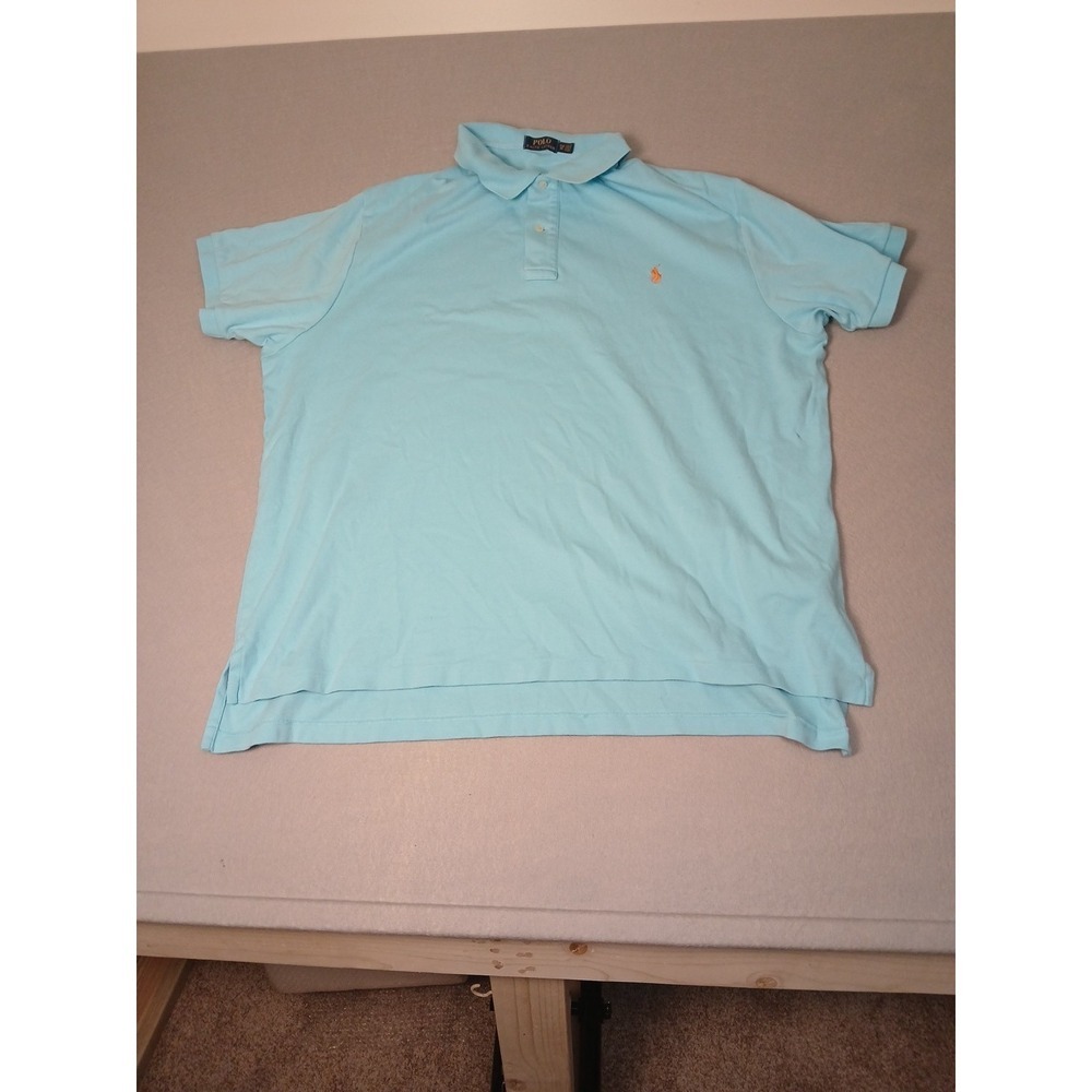 Ralph Lauren Polo Shirt Men 3XB  Light Blue Pony Short Sleeve Classic Fit Preppy